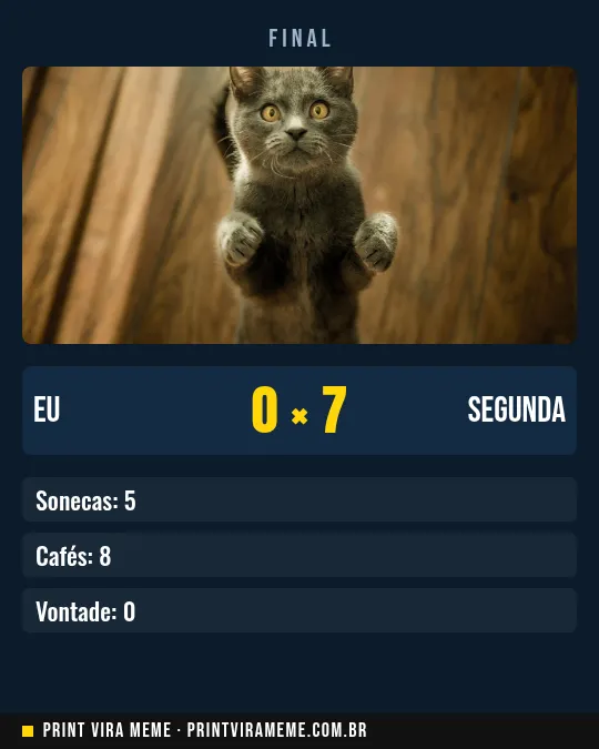Exemplo do meme “Eu × Segunda-feira”