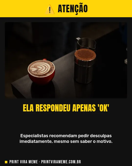 Exemplo do meme “Respondeu só 'ok'”