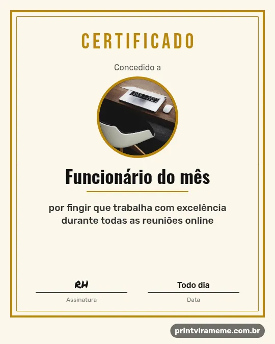Exemplo do meme “Funcionário do mês”